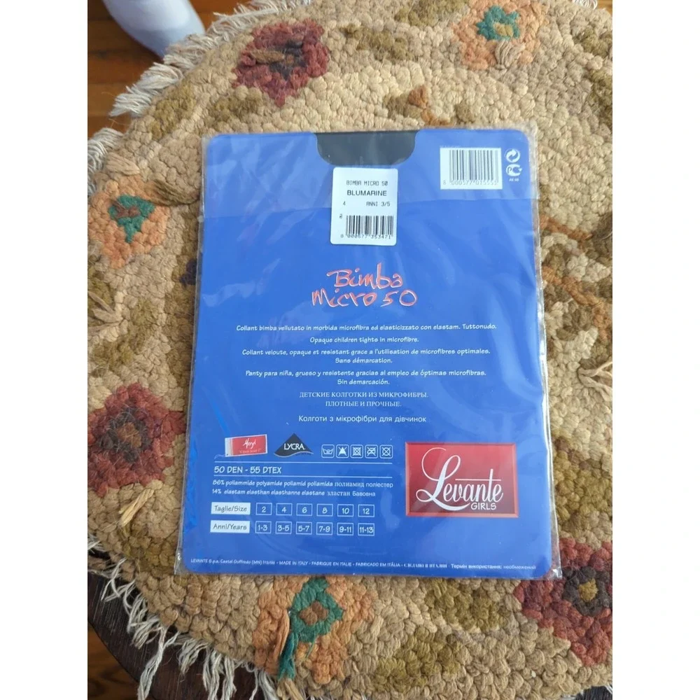 New Levante Italy STOCKINGS‎ CHILD SIZE Blue BluMarine Size 4 - 3/5 Years